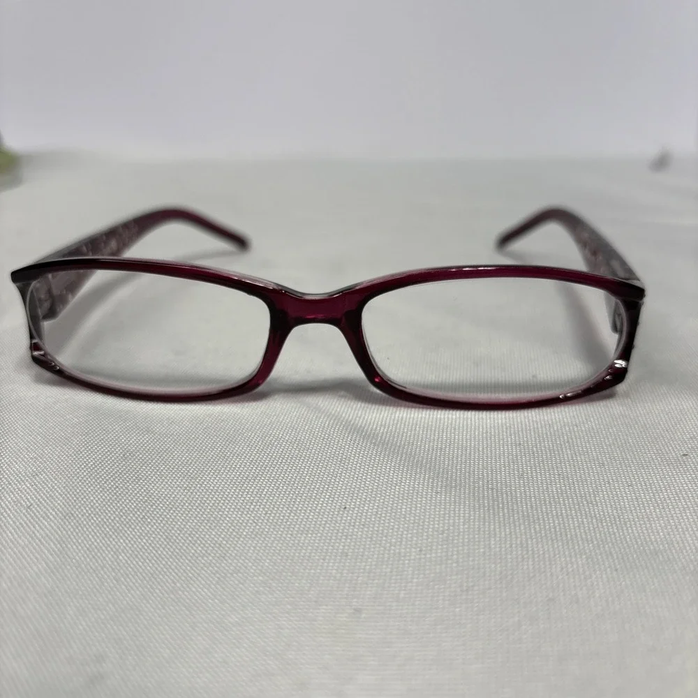 Foster Grant Reading Glasses +150 Red Glitter Polka‎ Dot Frame Stylish Readers